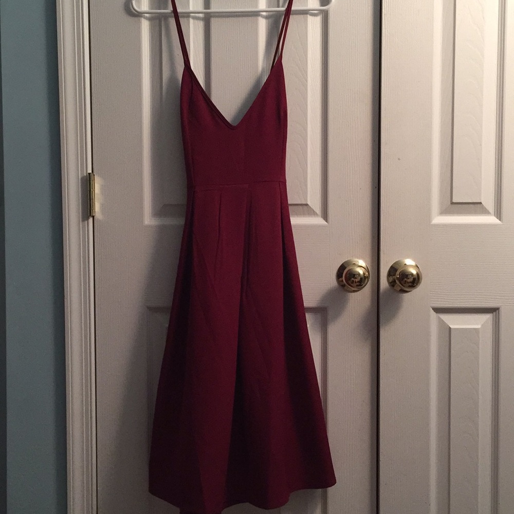 burgundy dress